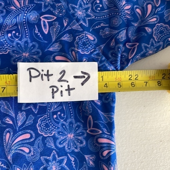 Maelreg Men's Blue & Pink Paisley Short Sleeve Golf Polo‎ Shirt Size Medium - Picture 11 of 11